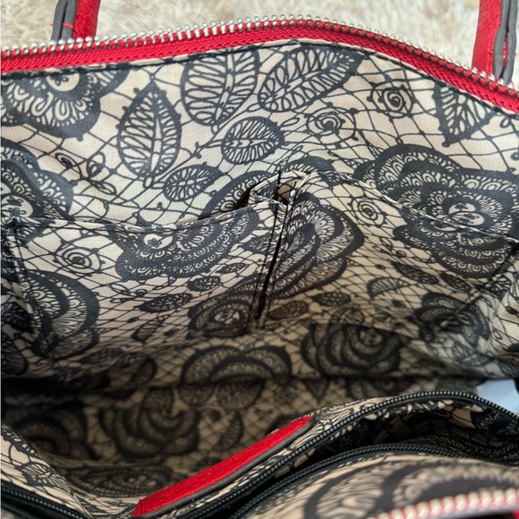 Carlos Santana red faux leather shoulder bag with silver studs - Picture 10 of 12